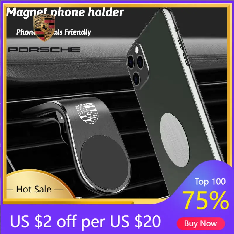 

Car Sticker For Porsche Cayenne Panamera Macan 911 1Pcs Magnetic Car Phone Holder Metal Stand Accessories For Porsche Cayenne Pa
