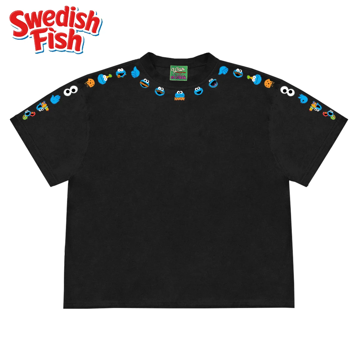 American Original Cartoon Oversize Hip Hop Unisex Rap Streetwear Large Size Short Sleeve T-Shirt Small Collar Fun Creative Print