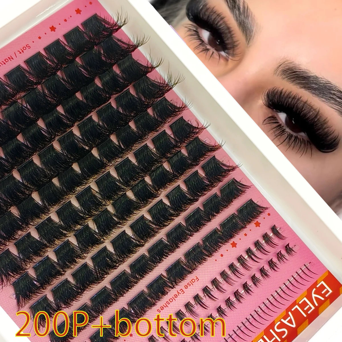 Manga Wimpern-Cluster 10-18mm DIY Wimpern-Cluster 180p Bottom Thorn Cluster Fairy Verlängerte Wimpern-Cluster mit Spike Wimpern Make-up – Detail 16