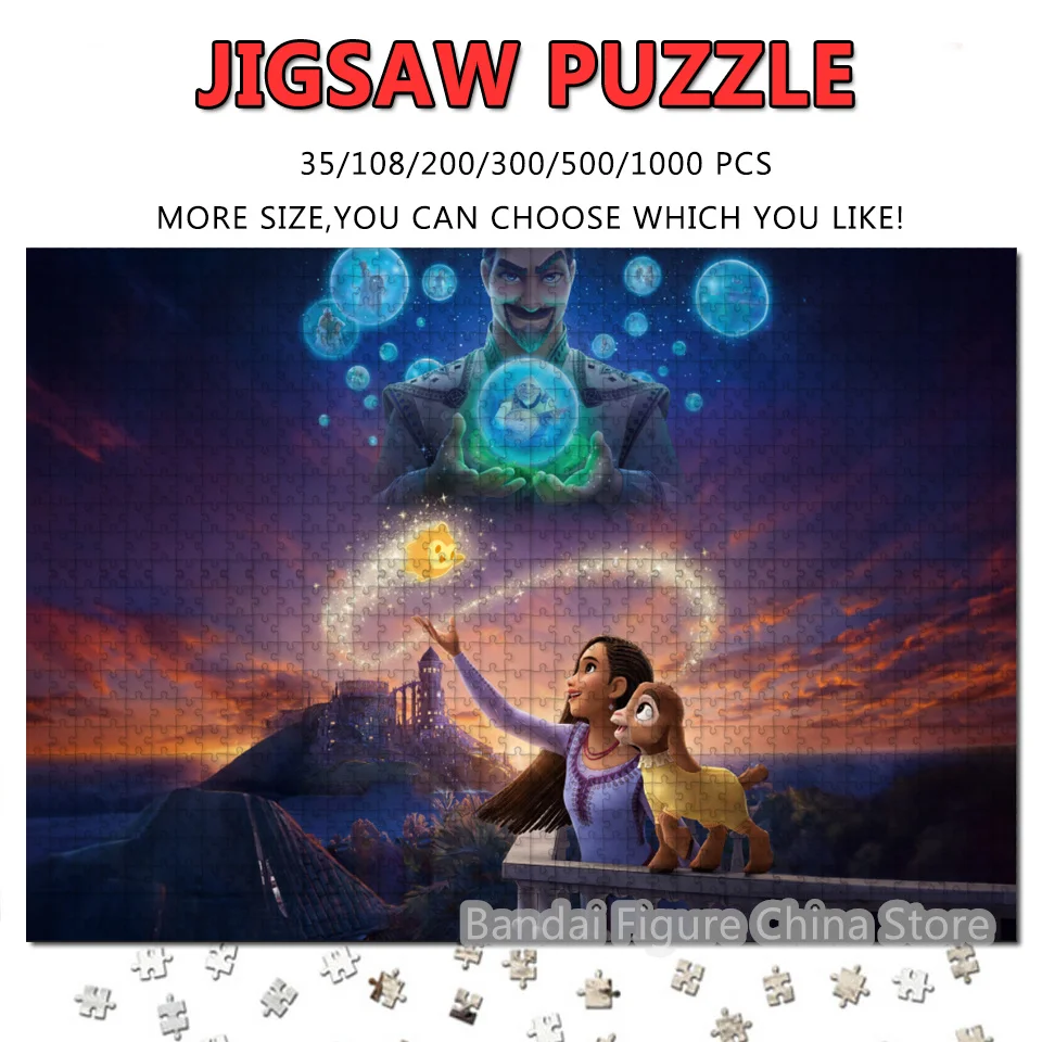 

100 Years of Disney Animation Jigsaw Puzzles Decompress Toys 108/200/300/500/1000 Pieces Movie Wish Comic Figure Print Puzzle