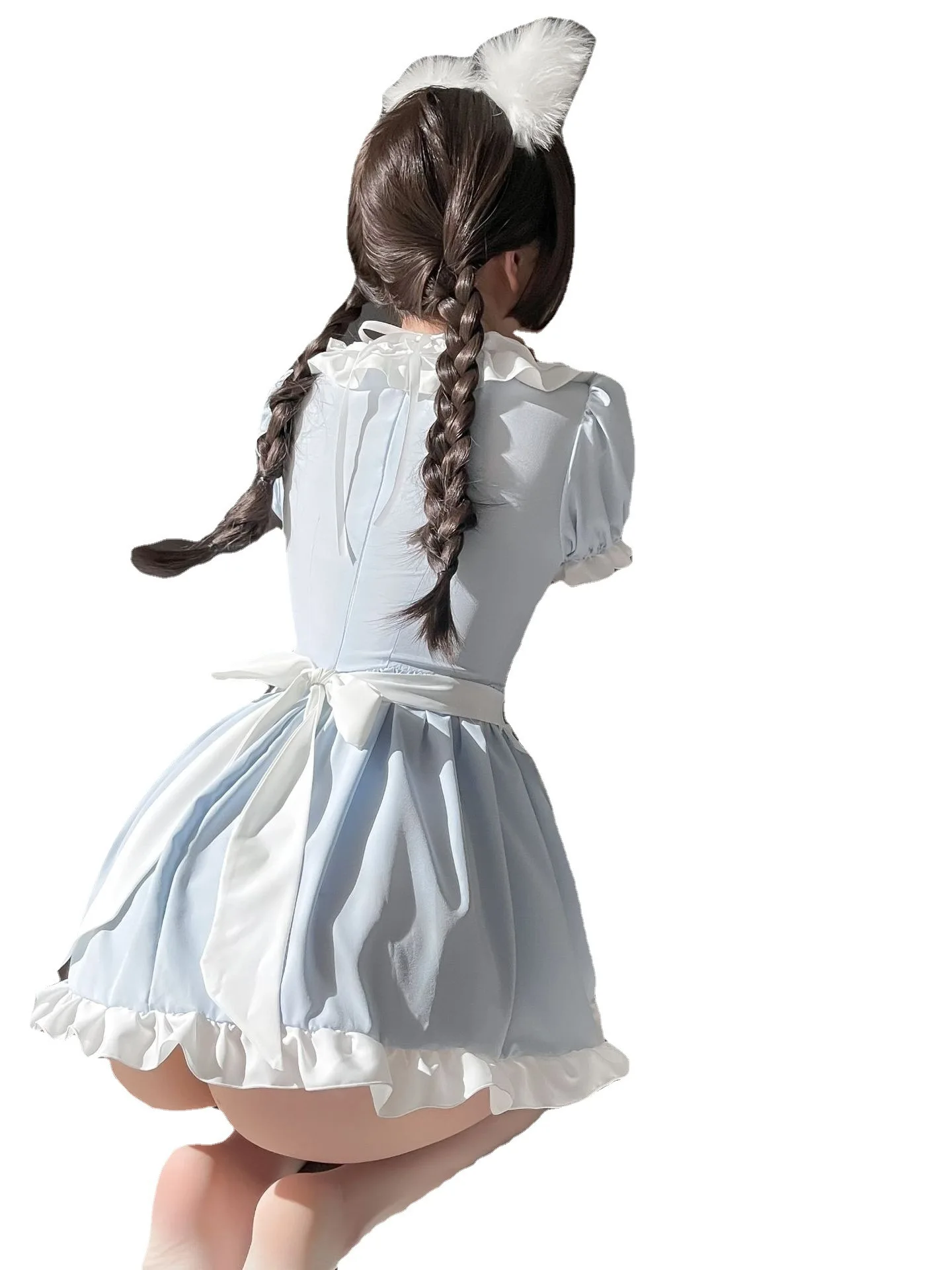 لوليتا خادمة فستان خادمة مطوي للنساء ، زي أنيق ، أزياء حلوة ، مثير ، لطيف ، كوري ، قمم ، 2I9Y