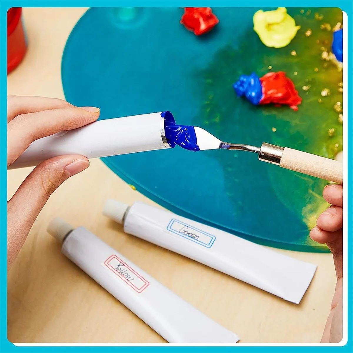 48 шт. пустые алюминиевые тюбики для краски, 20 мл для магазина, оставшиеся краски, акриловые масла, акварельные гуаши, с этикеткой 4 листа