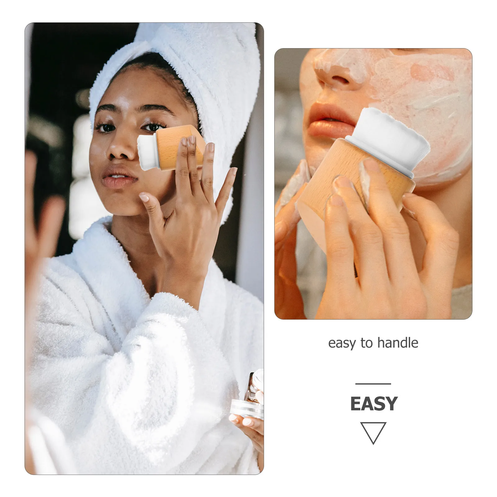 バーチウッドフェイスクレンジングブラシ角質除去フェイシャルスクラバー敏感肌用ポータブルスキンケアツール女性用メイクアップ