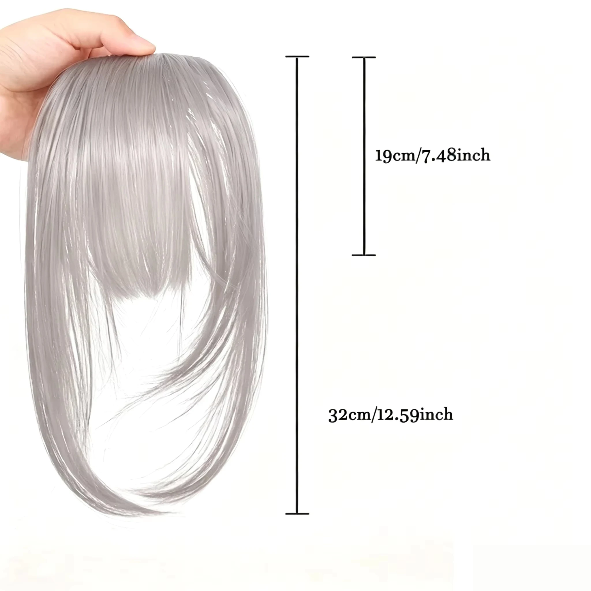 12 Inch Clip In Bangs Synthetic Brown Black Red Golden Bangs For Women Fringe With Temples Hairpieces For Daily Wear Cosplay