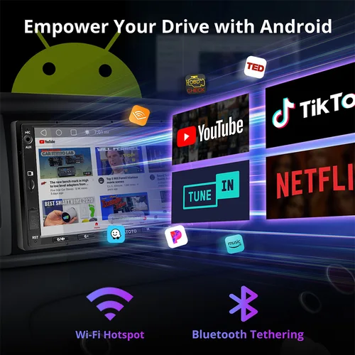 Imagen 2 del producto ATOTO Android doble 2 Din estéreo de coche 7 pulgadas reproductor Multimedia automotriz Radio Android Auto pantalla Carplay navegación 2Din A5L