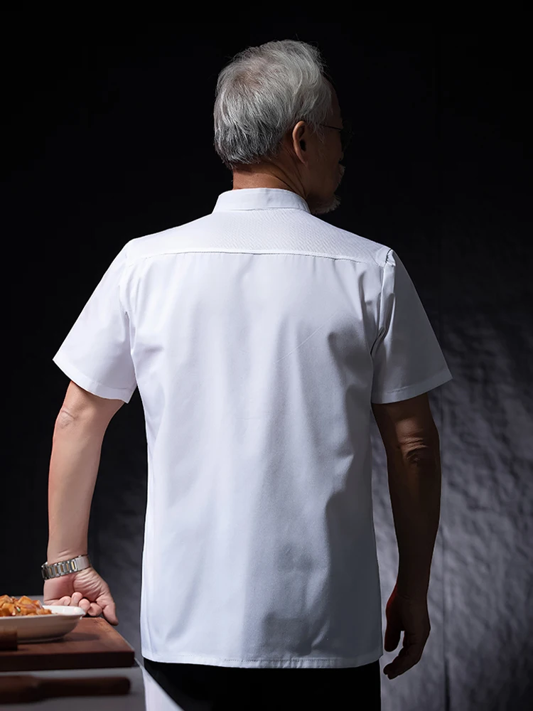 Catering Cooking White Shirt Restaurant Kitchen Chef T-shirt Baker Work Uniform Waiter Hotel Clothes Cook Jacket Cafe Overalls