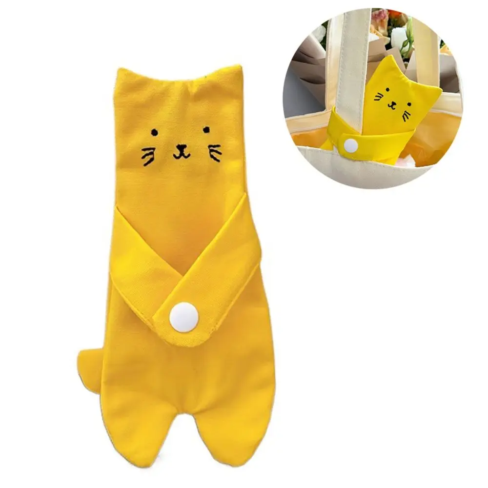 

Canvas Cartoon Cat Coin Purse Lightweight Anti Loss Zippered Mini Wallet Zipper Closure Snap Button Bag Hanging Pendant Kids