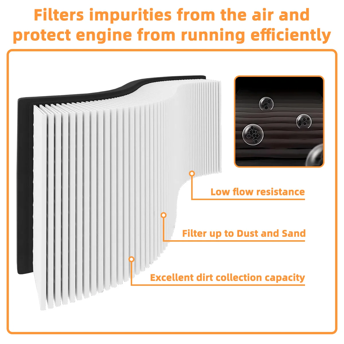 Auto-Motorluftfilter CA9997 3-Schicht-Filtration Passend für Subaru B9 WRX Legacy Tribeca Crosstrek Forester, 16546-AA120, 16546-AA12A – Detail 3