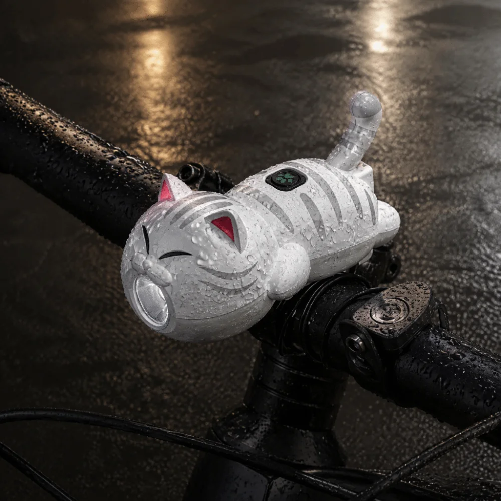 USB Rechargeable Bicycle Headlight Waterproof Bright LED LED Flashlight Cartoon Cat Shape Super Bright Cycling Light Cycling