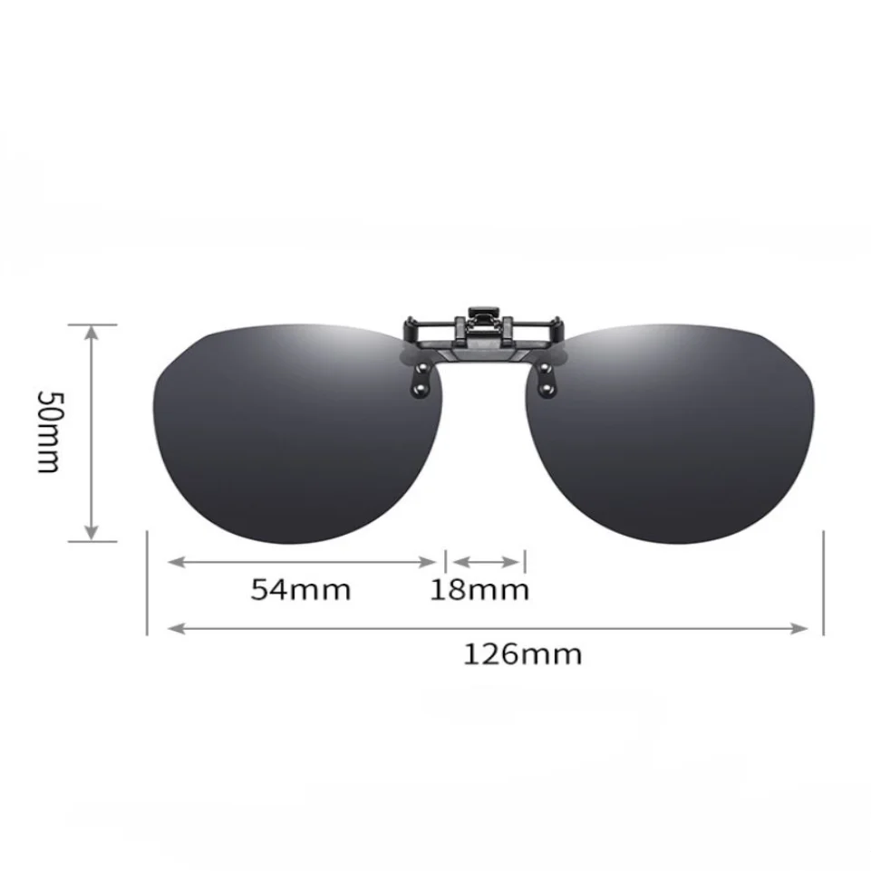 UV400 gafas de visión nocturna diurna Clip protección UV lente polarizada gafas para miopía Clip Turn-up gafas de sol sin montura con Clip para senderismo