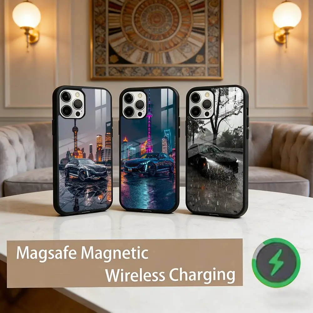 

American Cars CT5 Phone Case For iPhone17,16,15,14,13,12,11 Plus,Pro Max Magnetic For Magsafe Wireless Charging