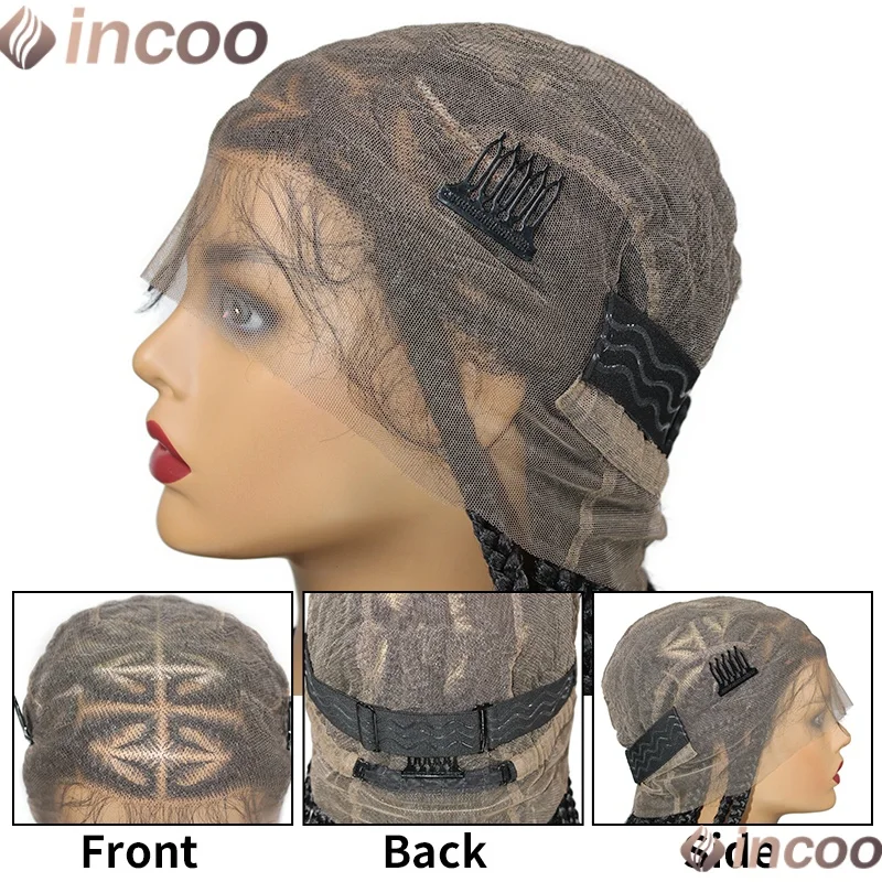 36 "الدانتيل الجبهة الباروكات الاصطناعية للنساء كورنو على شكل قلب الباروكات صندوق الضفائر الدانتيل الباروكات مع شعر الطفل #6