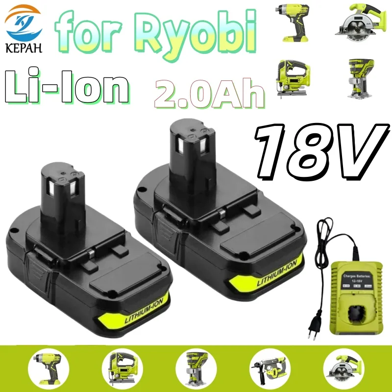 For RYOBI 18V 2.0Ah 3000mAh High-Performance Li-Ion Battery Low Self Discharge, For RYOBI Power Tool P104 P107 P108 RB18L50