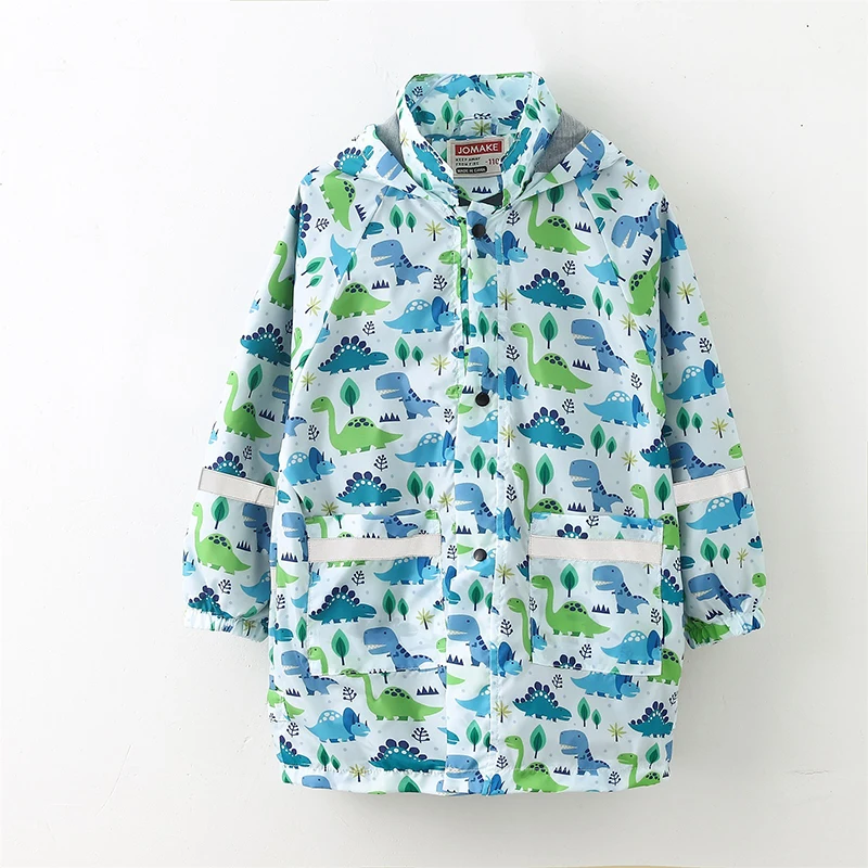 Dinosaur Waterproof Boys Jacket Spring And Autumn Long Sleeve Girls Raincoat Fashion Windbreaker Coat 3-8 Years Old Kids Clothes