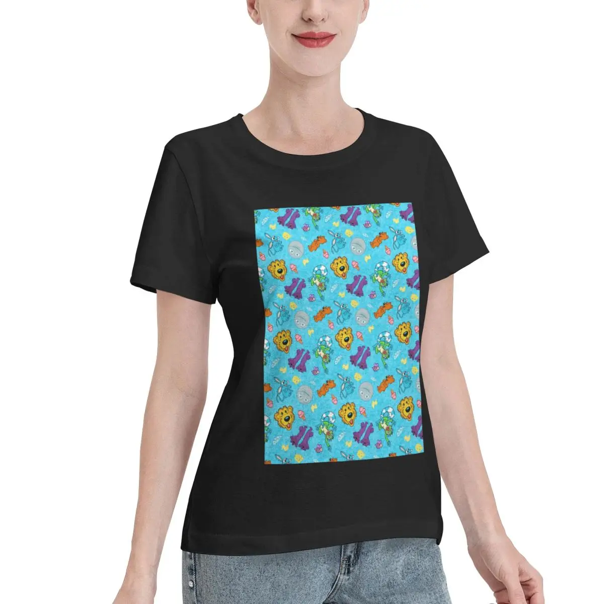 Cozy Loungewear Bear Big House Women's T-shirt Sports Fitness Women Daily Outfit Top