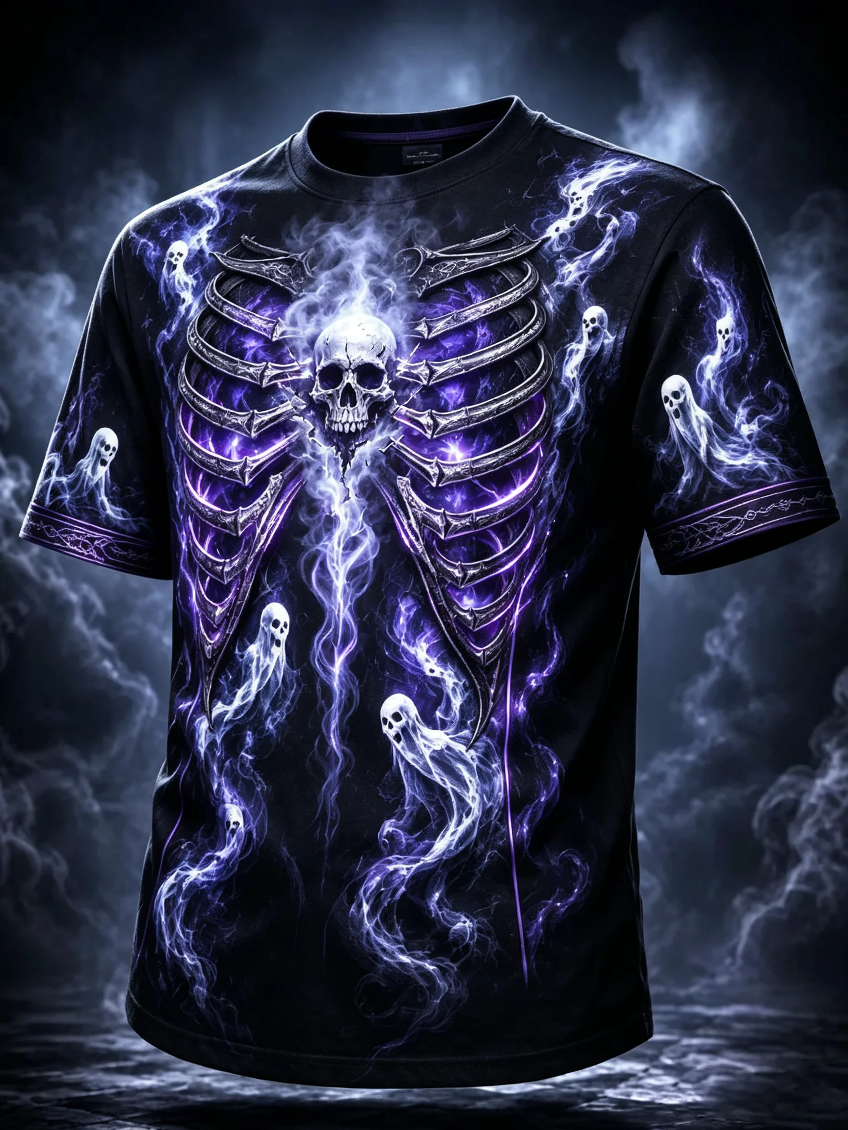 Horror Skeleton Ghost Halloween Party Print Short Sleeve T-Shirt Fashion Men Women Sport T Shirt Outdoor Street Parent-child Top