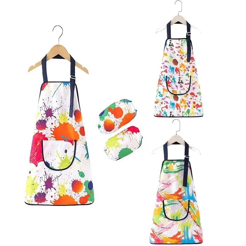 

Kids Painting Waterproof Clothes Aprons Art Graffiti Drawing Kindergarten Gown Cover Dining Baby Eating Bib for Children Playing