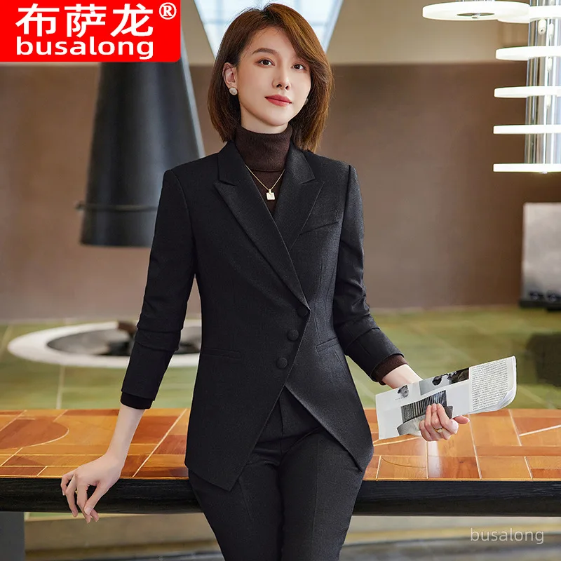 2022 New Autumn and Winter Long Sleeves Business Women's Clothing Suit Business Formal Wear White-Collar Workwear Graceful Fashi