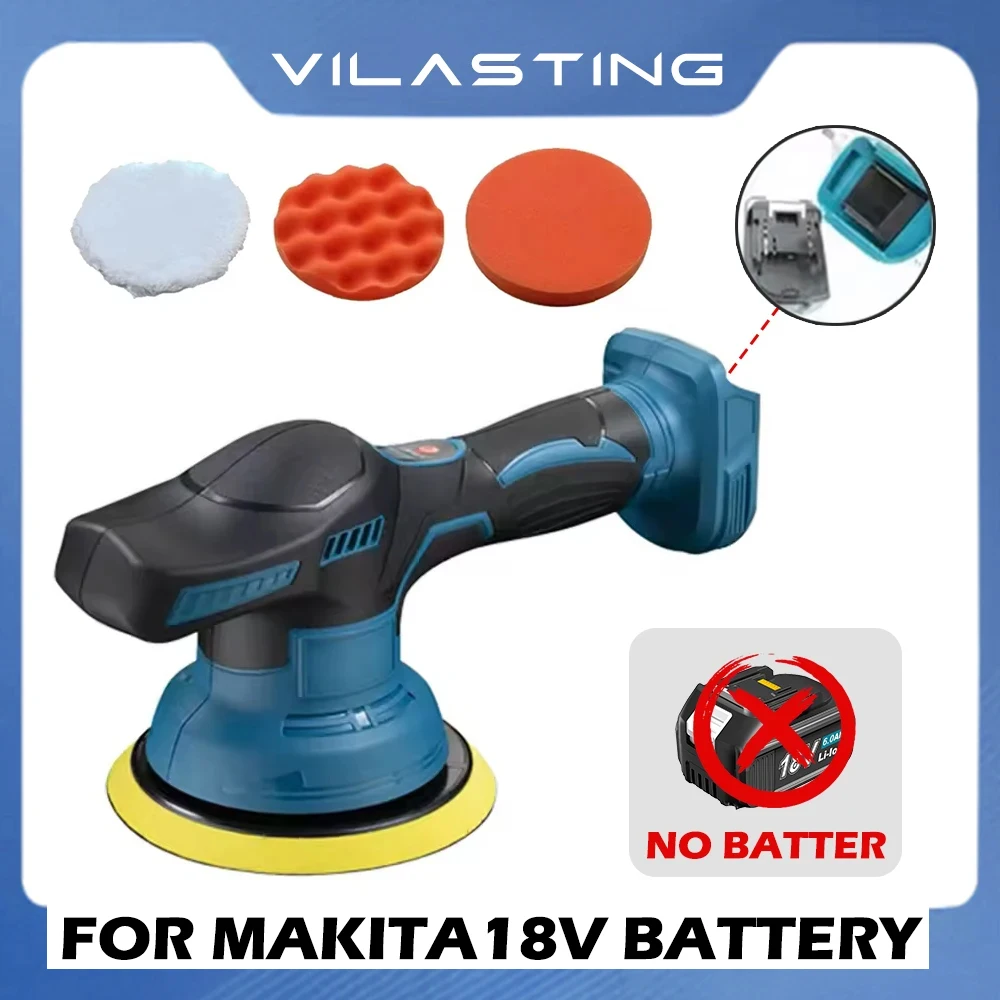 

Беспроводная полировальная машинка VILASTING с 8 регулируемыми скоростями, электрический инструмент для вощения, шлифовки и нанесения защитного покрытия для аккумуляторов Makita 18V