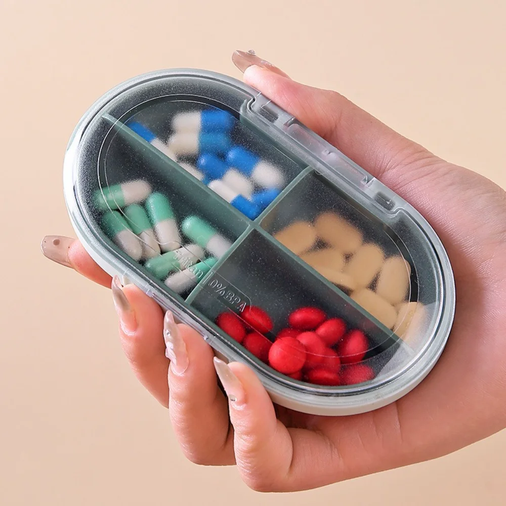 New Hot Portable Premium Mini Pill Storage Organizer Container 3/4 Grids Box Case for Vitamins Supplements Fish Oils Medicine