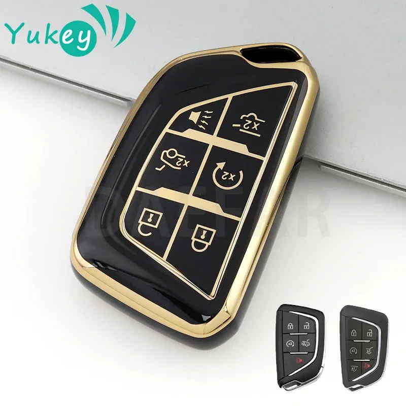 5/6 Button TPU Key Fob Cover Case for Chevrolet Silverado 1500 Suburban Tahoe for Cadillac for GMC Sierra Yukon 2023 2024