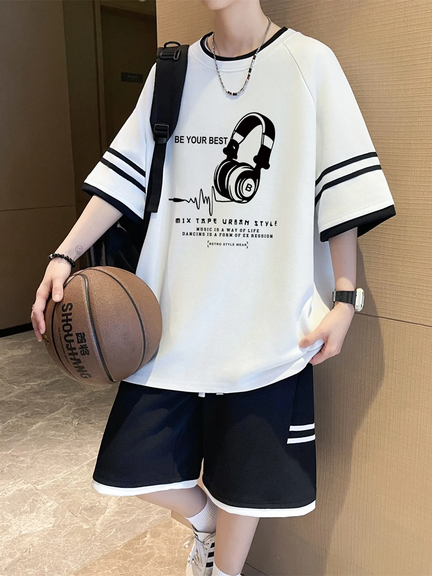 ensemble-de-t-shirts-a-manches-courtes-en-soie-glacee-pour-garcons-nouveau-style-d'ete-vetements-de-loisirs-et-de-sport-a-demi-manches-tissu-en-melange-coton-et-polyester