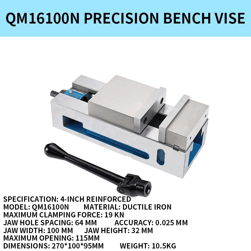 Heavy-Duty Precision Vise for CNC Machines Angle-Mounting Milling Machine Vise 6-inch & 8-inch Smooth-Surface Integrated Bench V