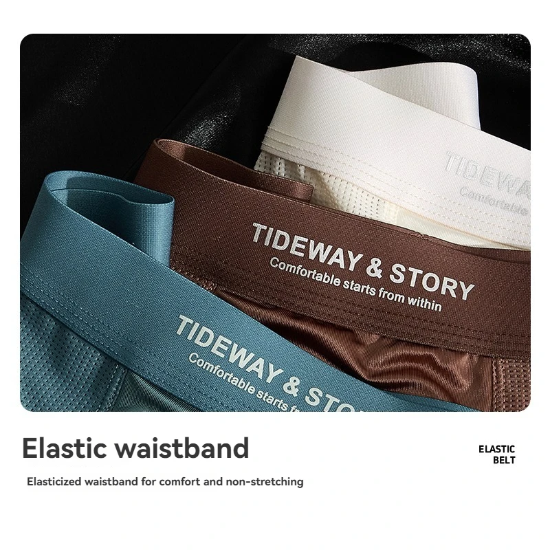 3 قطعة/الحزمة الملاكمين الفاخرة يشبه الساتان رجل كول الحرير الجليد المضادة للبكتيريا تنفس سريعة الجافة الملابس الداخلية عالية المرونة إطالة سراويل