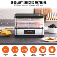 SucceBuy 5 Tray Food Dehydrator Machine 300W Stainless Steel Electric Food Dryer w/ Digital Adjustable Timer & Temperature 4