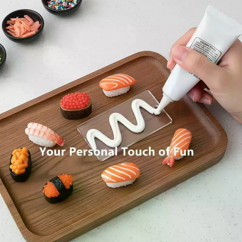 10Pcs Mini Japanese Sushi Resin Charms Cute Simulation Salmon Roe & Sweet Shrimp Miniature Food DIY Pendant For Phone Case Decor