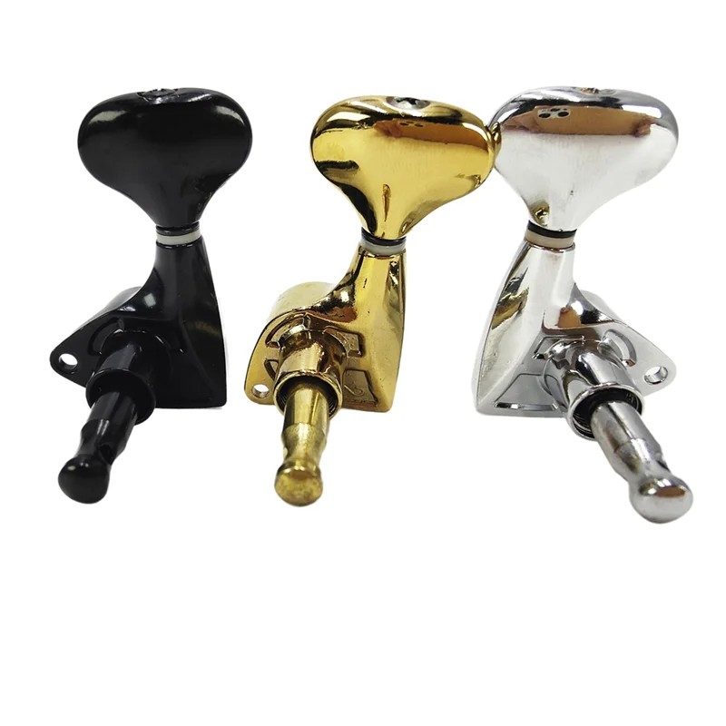 

RTENTE-6 Pcs Small Fish-Tail Button Sealed-Gear String Tuning Pegs Tuners Machine Heads For Acoustic Electric Guitar