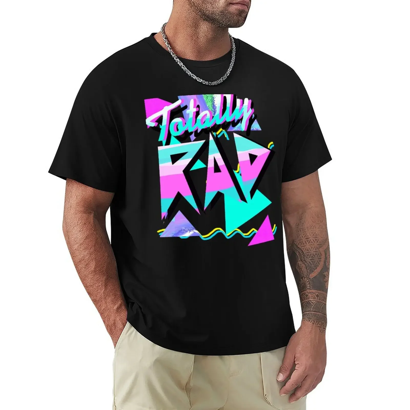 

Totally Rad 80's Hipster Retro Vintage Party T-Shirt boys whites customs design your own Blouse Short sleeve tee men