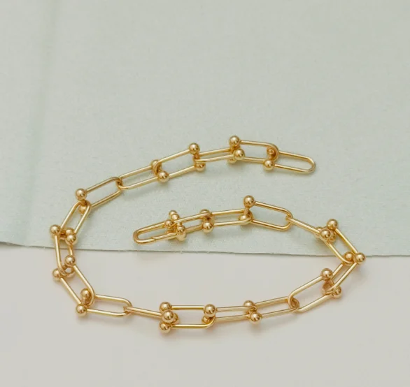 18k karat gold chains bracelet u shape bracelets 17cm  au750 jewelry