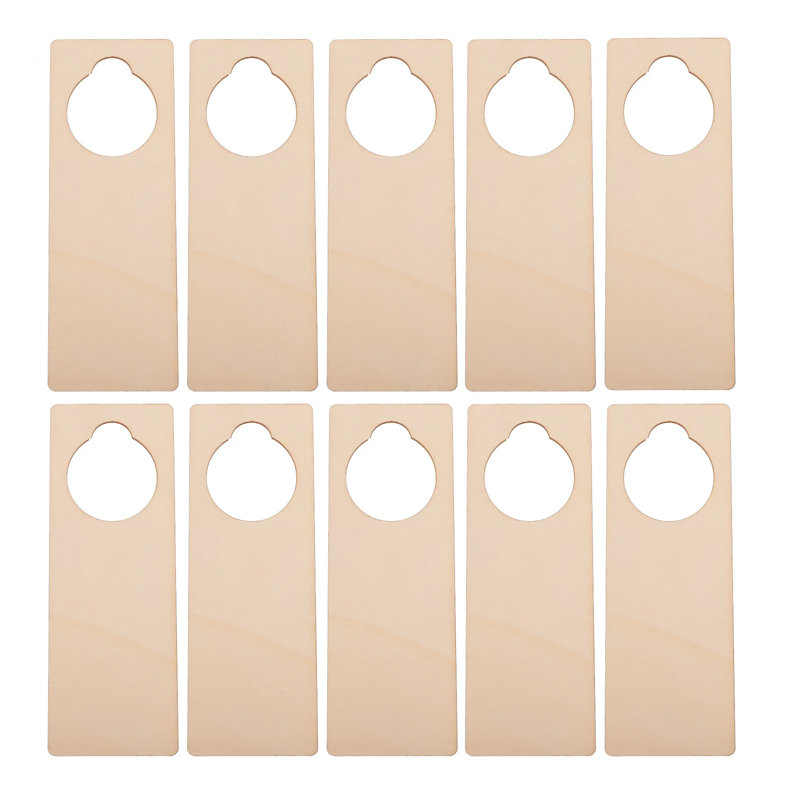 

10Pcs Blank Doorknob Hanging Wood Plaque DIY Craft Accessory Door Wood Plaque Doorknob Sign Sign for Hanging Door Plank