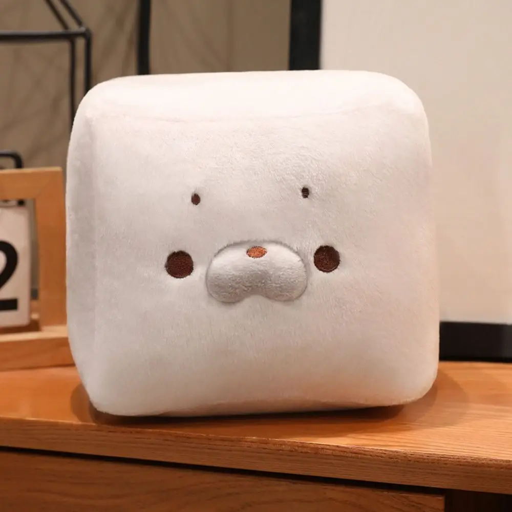 Cartoon Seal Expression Tofu-Shaped Square Tofu-Shaped Cushion Soft Keychain Home Decoration