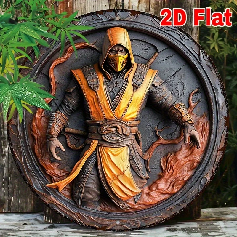 CIFBUY Vintage Combat Aluminum Wall Art Waterproof Metal Sign Dynamic Warrior Decor For Home Office Bedroom Living Room Cafe