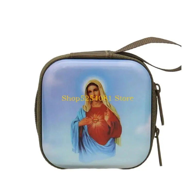 AXYC Rosary Prayer Bag Zippers Rosary Pouches Religious Jewelry Storage Box for Prayer Beads Earrings Portable Headphone Bag