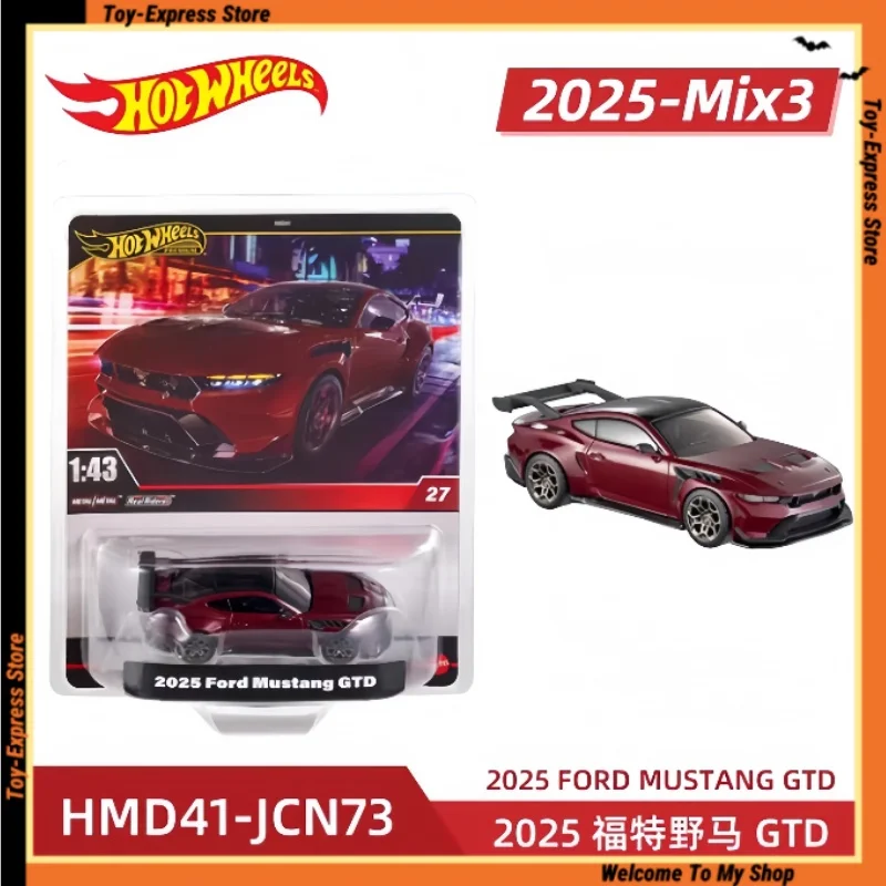 

Hot Wheels Premium 1:43 2025 Mix 3 Car Model Hotwheels 2025 Ford Mustang GTD Alloy Diecast Vehicle Model Child Kids Toys For Boy