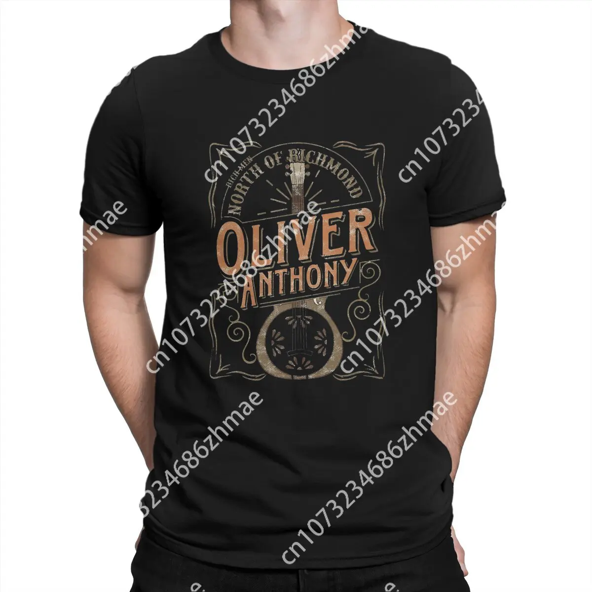 Vintage Rich Men In Richmond T-Shirts for Men O Neck 100% Cotton T Shirts Oliver Anthony Short Sleeve Tee Shirt Summer Clothing