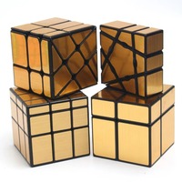 4 Pcs/set Qiyi 3x3x3 Mirror Shengshou 2x2 Cast Coated Moyu Hot Wheel Yongjun Ghost 1x3x3  Silver Gold Stickers Magic Cube