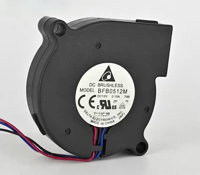 

Delta Electronics BFB0512M DC 12V 0.15A 50x50x15mm 3-Wire Case Cooling Fan