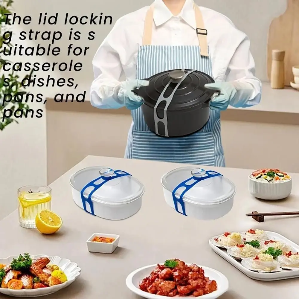 1Pcs 54cm Pot Lid Strap Universal Size Reusable Silicone Elastic Band Elastic Binding Lunch Box Retaining Strap
