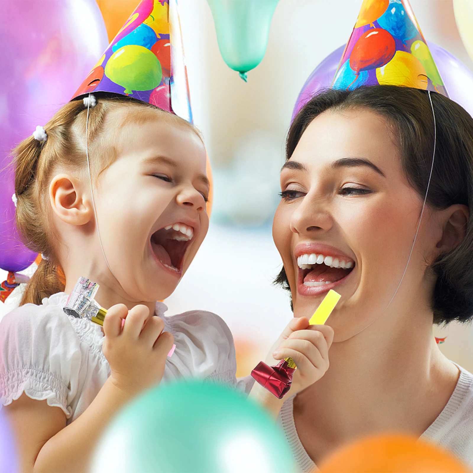 

100Pcs Party Blowouts Noisemakers Blow Horns Funny Party Blowers Cheer Props Birthday Festival Blow Horn Noisemakers