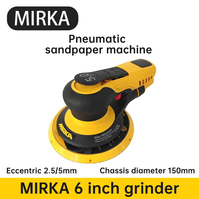 Mirka pneumatic dry sander eccentric 2.5mm/5 mm sander polishing tool 150 mm 6 inch automotive polisher