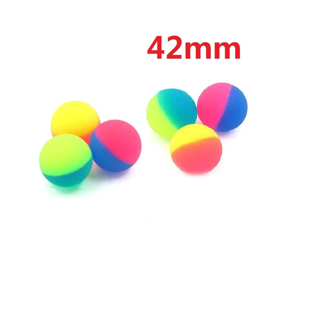 42/55mm Bicolor Elastic Ball Toy Children Colored Boy Bouncing Ball Rubber Kids Sport Games Elastic Jumping Balls