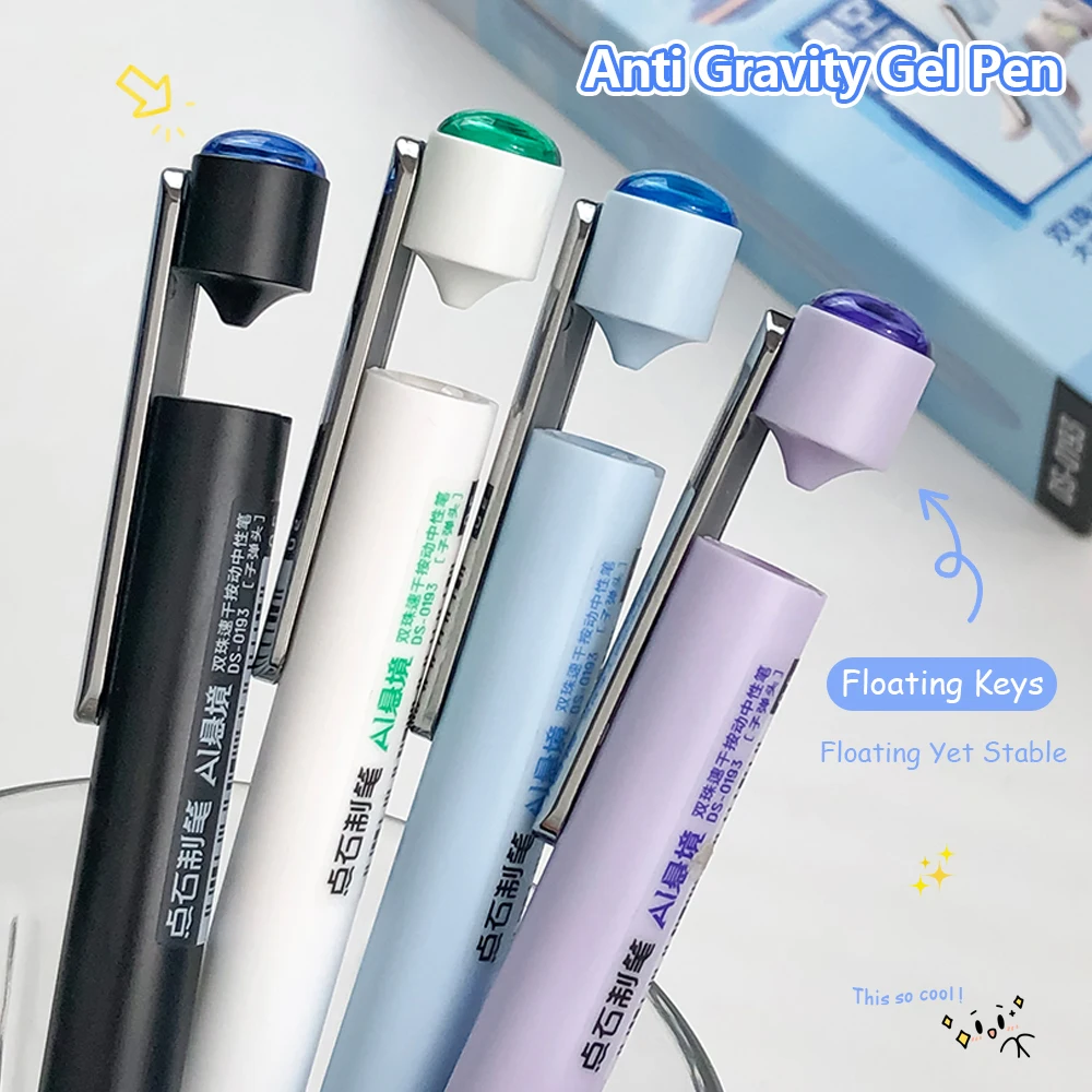 

4 упаковки антигравитационных минималистичных гелевых ручек 0,5 мм, бесшумные, быстросохнущие, в кибер-стиле для учебы и офиса, с ощущением премиум-класса
