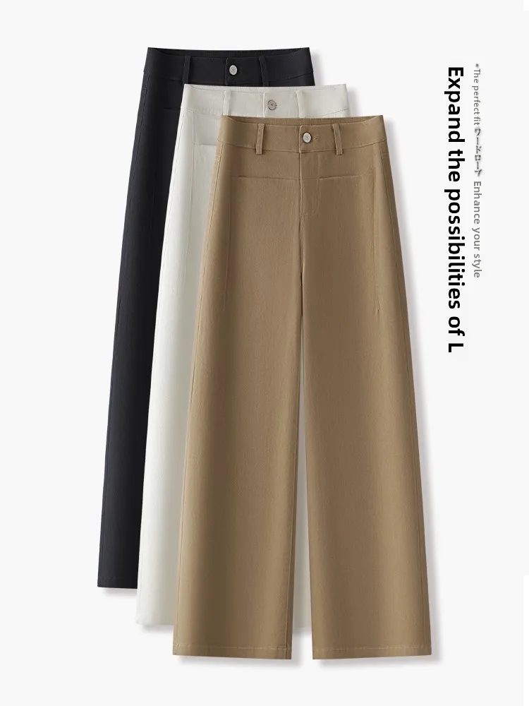 

Slim Fit Wide Leg Denim Jeans Women's Casual High Waist Straight Tube Pants Spring Autumn New Style Comfortable Breathable