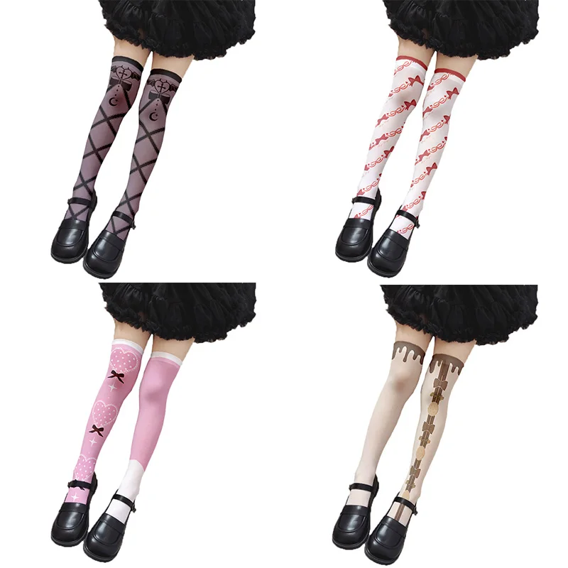 

Cute sweet Lolita thigh stockings fashion cartoon knee female stockings candy bunny pink girl long tube sexy stockings