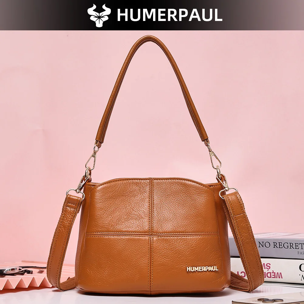 Genuine Leather Women's Shoulder Bags Luxury Designer Crossbody Bags for Shopping Ladies Casual Tote Bag Messenger Commuting Sac