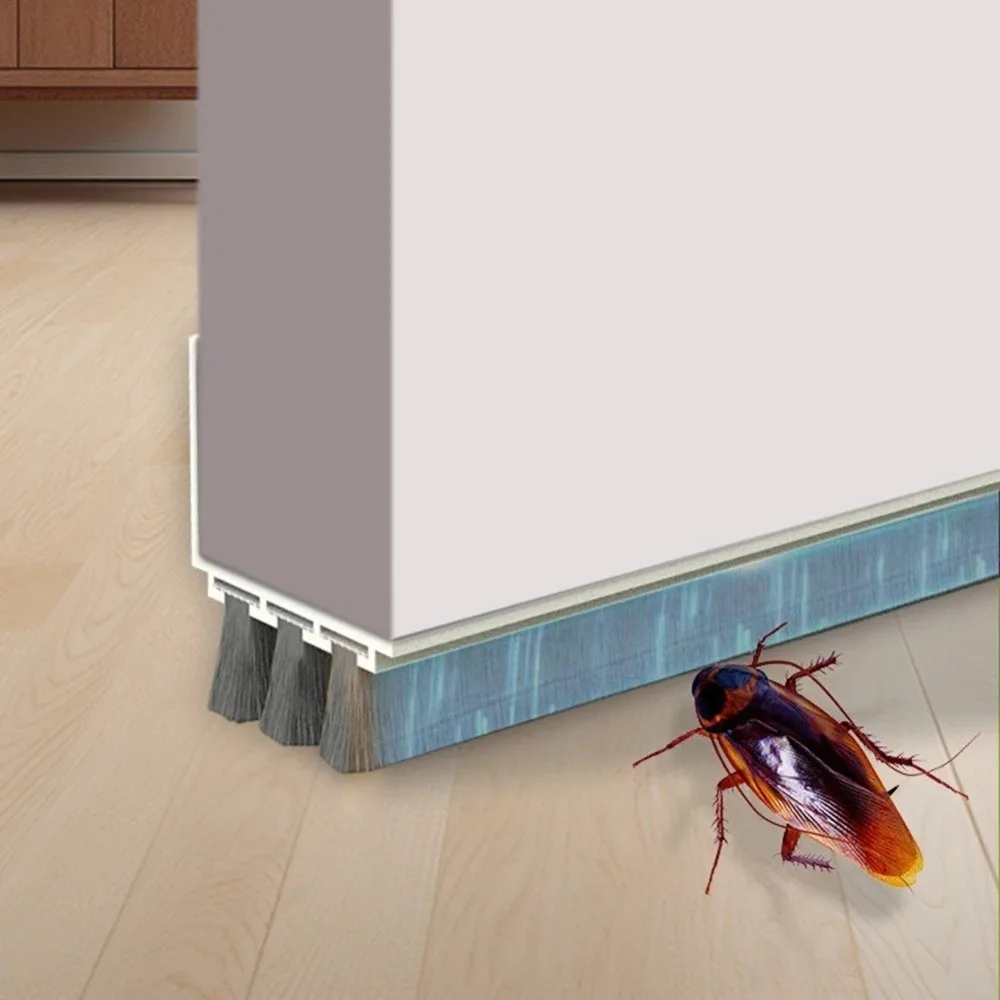 مانع النسيم 3-Layer تصميم مسودة الباب سدادة الحشرات برهان الغبار برهان الباب السفلي ختم فرشاة ختم الباب يكنس الباب السفلي #4